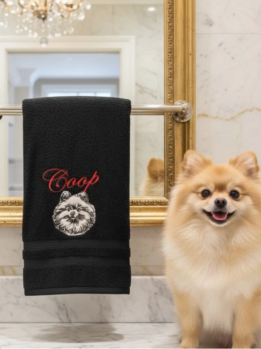 Persosnalized Embroidered Dog Bath Towels with your dog's name. Paws off.